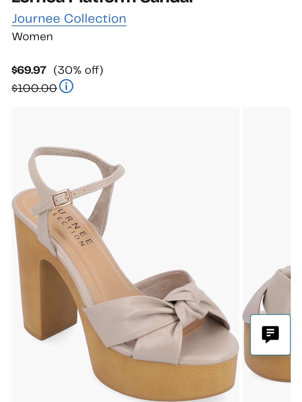 Journee Collection Women's Taupe Lorrica Platform Heeled Sandals 7.5